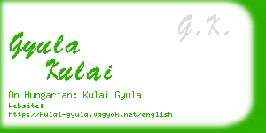 gyula kulai business card